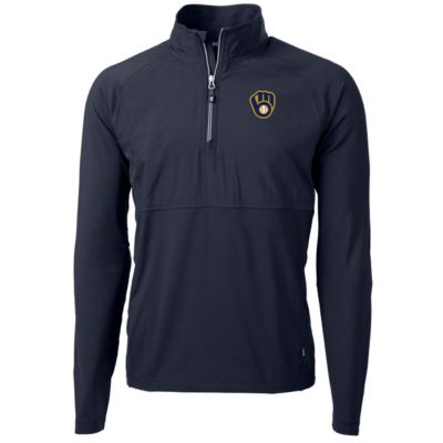MLB Milwaukee Brewers Adapt Eco Knit Hybrid Recycled Quarter-Zip Pullover Jacket