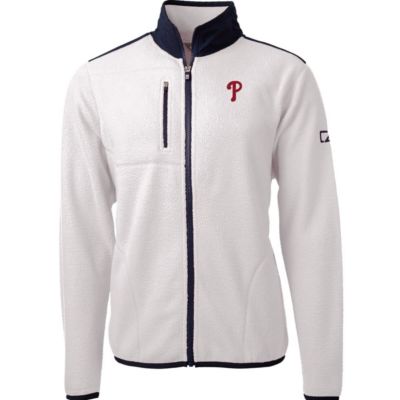 MLB White/Navy Philadelphia Phillies Cascade Eco Sherpa Fleece Full-Zip Jacket