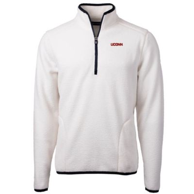 Connecticut Huskies NCAA UConn Team Logo Cascade Eco Sherpa Fleece Quarter-Zip Pullover Jacket