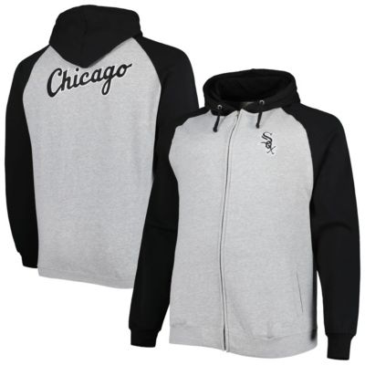 Chicago White Sox MLB Big & Tall Raglan Hoodie Full-Zip Sweatshirt