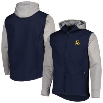 MLB Navy/Heather Milwaukee Brewers Alpha Full-Zip Jacket