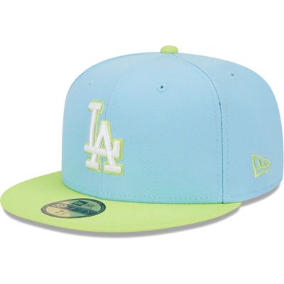 MLB Light Blue/Neon Los Angeles Dodgers Spring Color Two-Tone 59FIFTY Fitted Hat