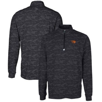 NCAA Oregon State Beavers Big & Tall Traverse Print Stretch Quarter-Zip Pullover Top