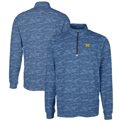 NCAA Michigan Wolverines Big & Tall Traverse Print Stretch Quarter-Zip Pullover Top