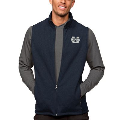 NCAA Heather Utah State Aggies Course Full-Zip Vest