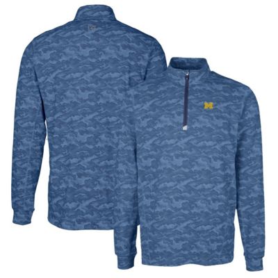 NCAA Michigan Wolverines Traverse Print Stretch Quarter-Zip Pullover Top