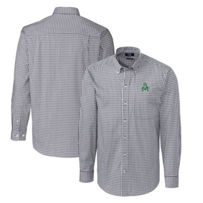 NCAA Marshall Thundering Herd Easy Care Stretch Gingham Big & Tall Long Sleeve Button-Down Shirt