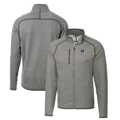 NCAA Heather Michigan Wolverines Mainsail Sweater-Knit Big & Tall Full-Zip Jacket