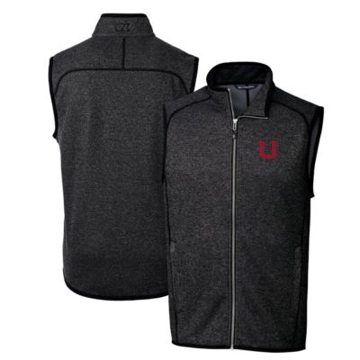 NCAA Heather Utah Utes Mainsail Sweater-Knit Big & Tall Full-Zip Vest