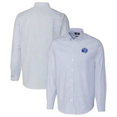 NCAA Powder Air Force Falcons Vault Stretch Oxford Stripe Long Sleeve Button-Down Shirt