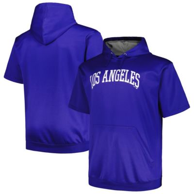 MLB Los Angeles Dodgers Big & Tall Contrast Short Sleeve Pullover Hoodie