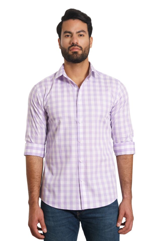 WHITE PURPLE CHECK