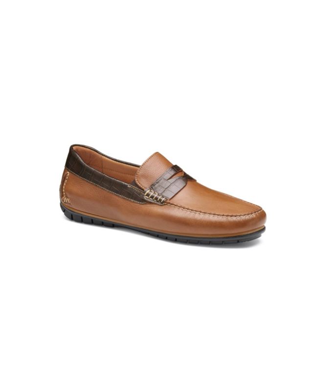 Tan Full Grain/Dark Brown Croc Print Full Grain