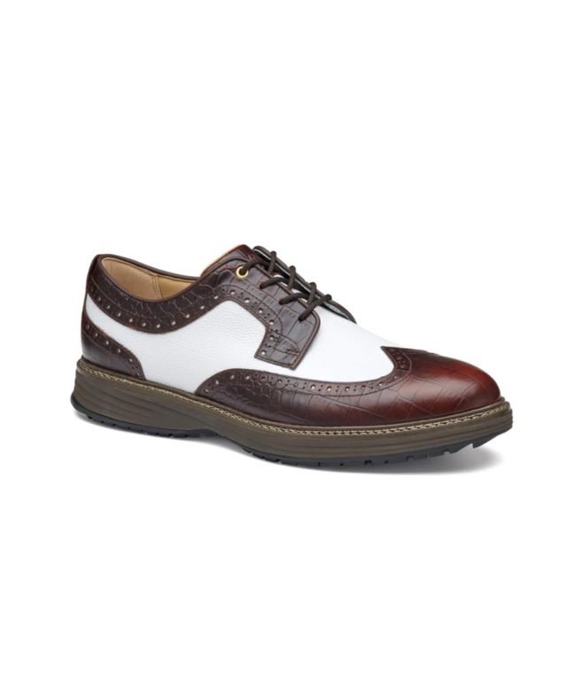 Dark Brown Waterproof Croc Print Full Grain/White Scotch Grain
