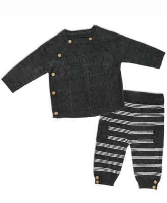 Baby Boys Knit Pant Set Gray