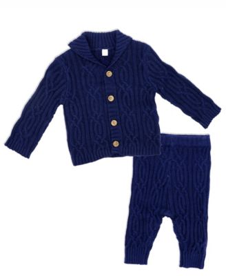 Baby Boys Knit Pant Set Navy