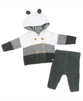 Baby Boys and Girls Knit Cardigan Set Gray