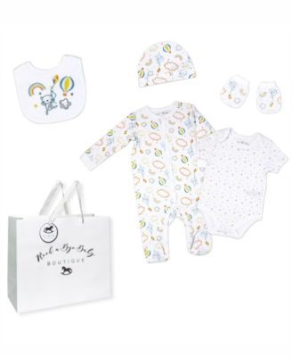 Baby Boys and Girls Rainbows Balloons Layette, 5 Piece Set