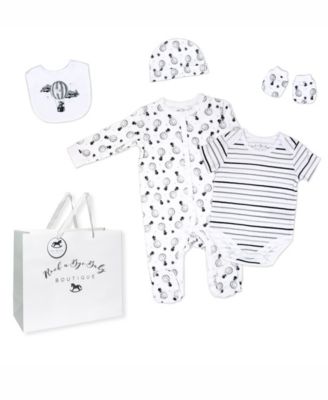 Baby Boys and Girls Hot Air Balloons Layette, 5 Piece Set