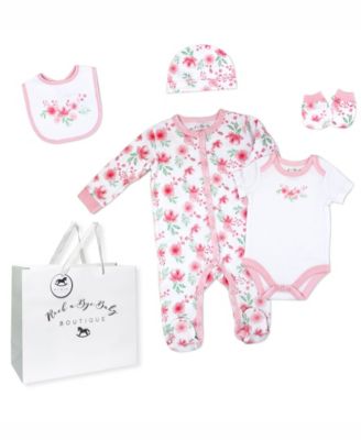 Baby Girls Soft Floral Layette, 5 Piece Set