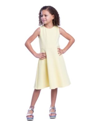 Girls Sleeveless Knee Length Fit and Flare Dress