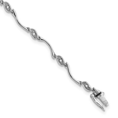 0.048 ct. t.w. Diamond Bracelet in Rhodium-plated Sterling Silver