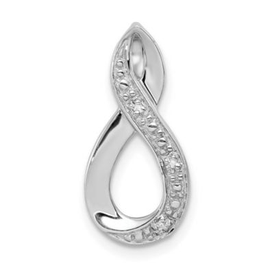 0.01 ct. t.w. Diamond Figure-8 Chain Slide Pendant in Rhodium-plated Sterling Silver