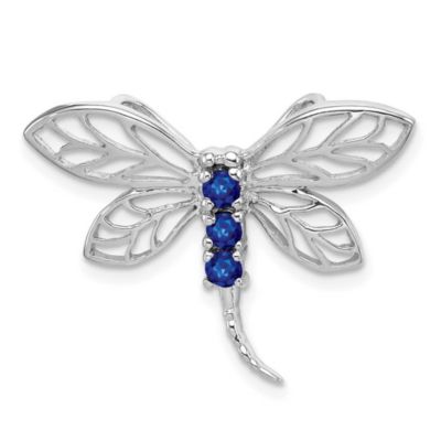 1/4 ct. t.w. Sapphire Dragonfly Pendant in Rhodium-plated Sterling Silver