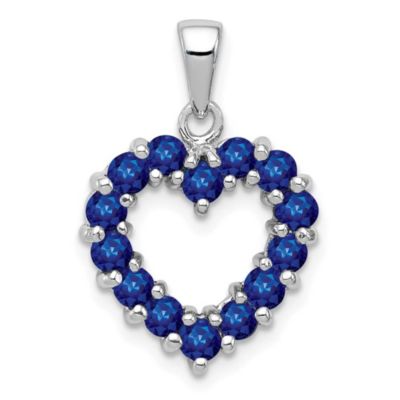 1.04 ct. t.w. Sapphire Pendant in Rhodium-plated Sterling Silver