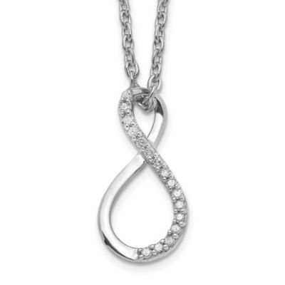 0.08 ct. t.w. Diamond Accent Infinity Necklace in Rhodium-plated Sterling Silver
