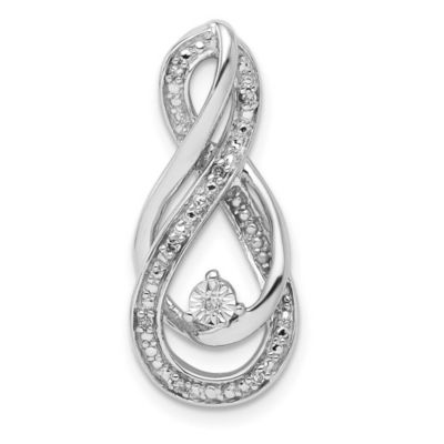 0.027 ct. t.w. Diamond Infinity Symbol Slide Pendant in Rhodium-plated Sterling Silver