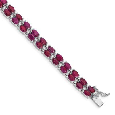 21.6 ct. t.w. Ruby Bracelet in Rhodium-plated Sterling Silver
