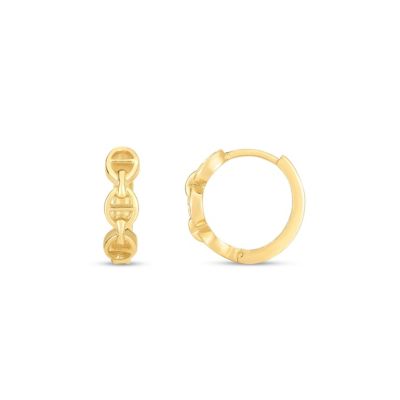 14K Yellow Gold  Mariner Huggie Earring