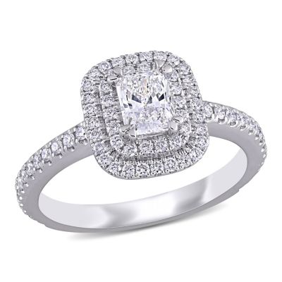 1 ct. t.w. Diamond Double Halo Engagement Ring 14K White Gold