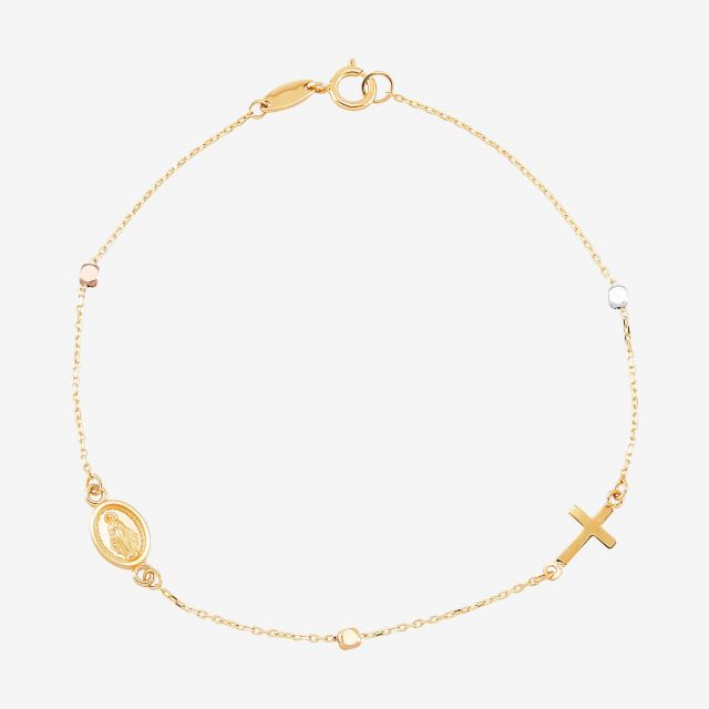 14K Yellow and White and Rose Gold