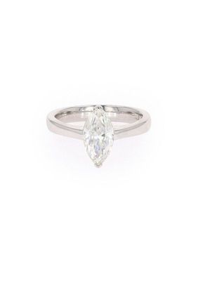 Lab Created Sterling Silver 1.80ct. tw. Moissanite Marquise Solitaire Ring