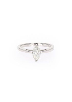 Lab Created Sterling Silver 0.70ct. tw. Moissanite Marquise Solitaire Ring