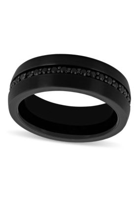 Black Sapphire Eternity 8mm Band in Black Tungsten