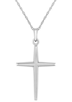 14K Yellow Gold Cross Pendant Necklace