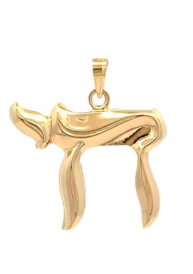 14K Yellow Gold Chai Pendant