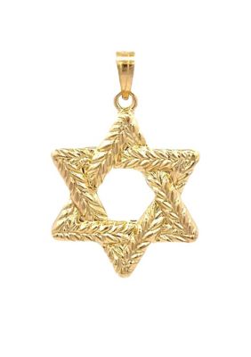 14K Yellow Gold Braided Star of David