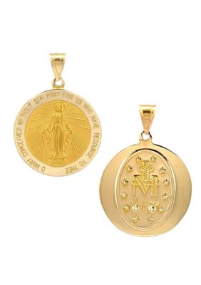 14K Gold Two-Sided Miraculous Round Medal