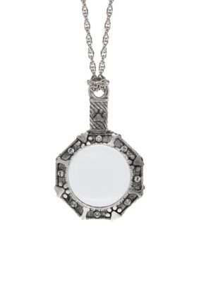 Pewter Dog Bone Magnifier Necklace 30 in.