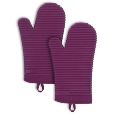 Ribbed Soft Silicone Oven Mitt Set