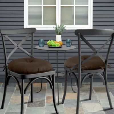 Bistro Patio Chair Tufted Cushion With Ties 6 Pack