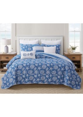 Mare Blue Soft Cotton Quilt Set