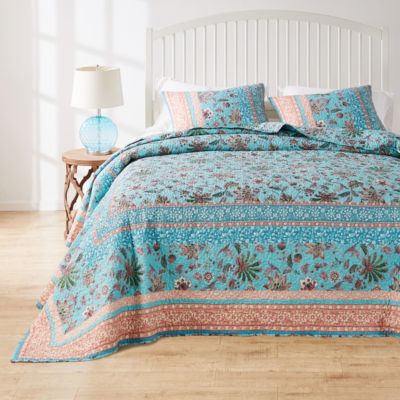 Audrey Turquoise Bedspread Set