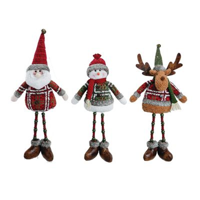 17.5 inch Xmas Time Sitters, Set of 3
