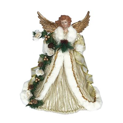 15 inch Gold Trimmed Angel Tree Topper