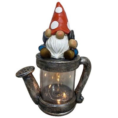 10" Solar Gnome with Watering Can